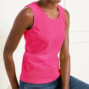 Talbots NWT Charming Shell XL Tropical Punch Hot Pink Fuchsia Sleeveless Tank